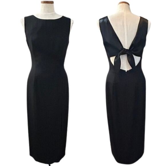 Donna Ricco Open Back Maxi Dress 10 Black Evening Cocktail Party Dressy Chic - Picture 1 of 16
